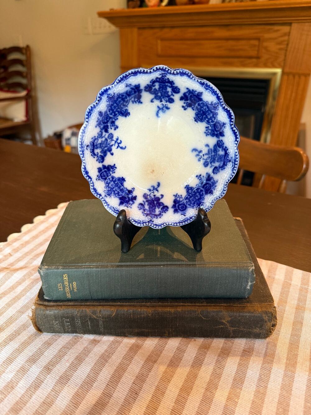 Antique Grindley Flow Blue Clarence Coupe Fruit/Dessert Bowl #91